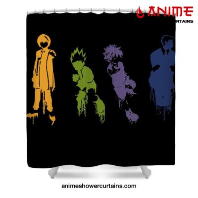 Hunter X Characters Drawing Shower Curtain W59 X H71 / Black