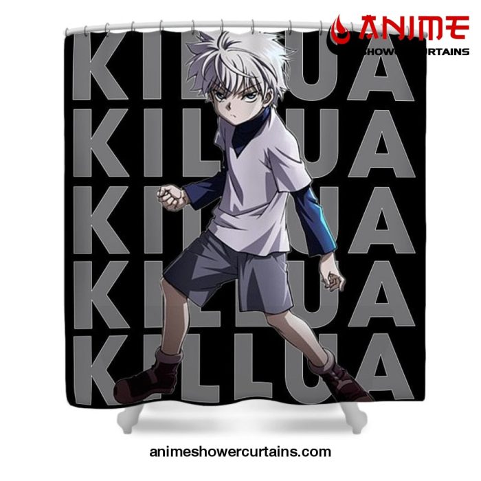 Hunter X Retro Killua Zoldyck Shower Curtain W59 X H71 / Black