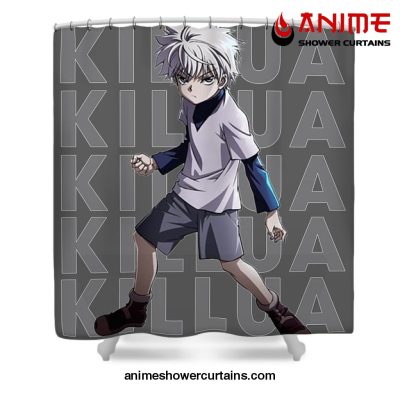 Hunter X Retro Killua Zoldyck Shower Curtain W59 X H71 / Gray