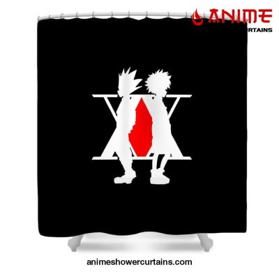 Hxh Logo Gon Freecss Killua Zoldyck Shower Curtain W59 X H71 / Black