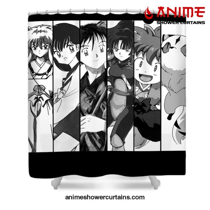 Inuyasha Cast Shower Curtain W59 X H71 / Black