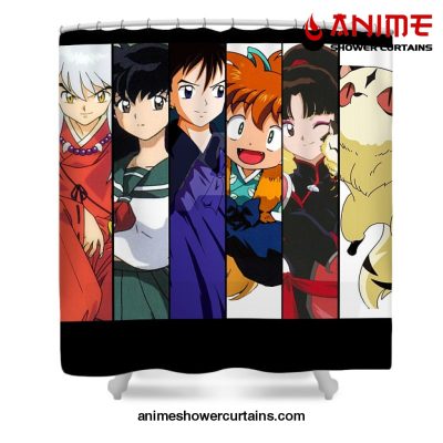 Inuyasha Main Characters Shower Curtain W59 X H71 / Black