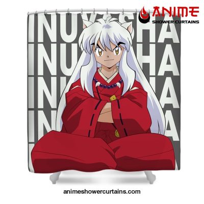 Inuyasha Retro Name Shower Curtain W59 X H71 / Gray