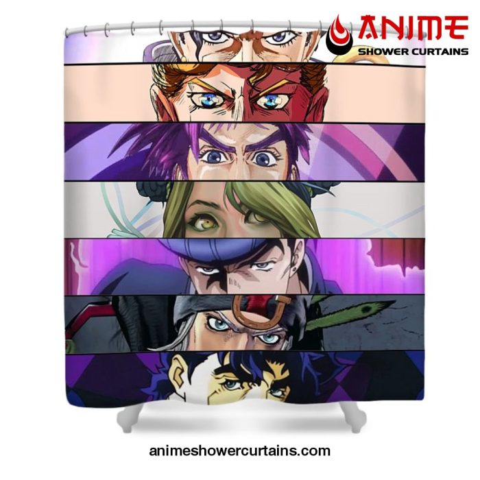 Jjba Character Eyes Shower Curtain W59 X H71 / Black