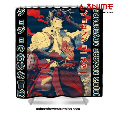 Jjba Retro Joseph Joestar Shower Curtain W59 X H71 / Black