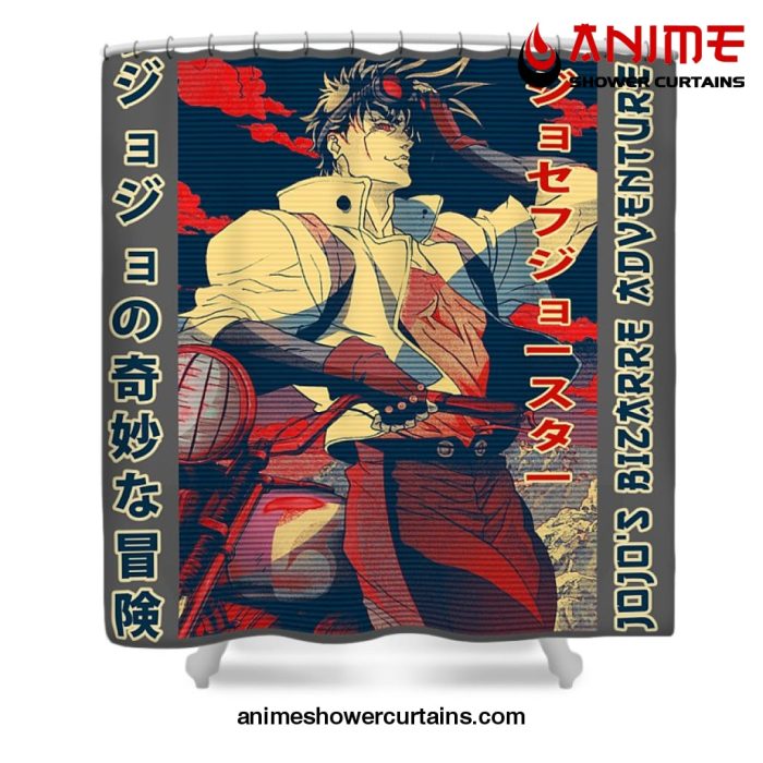 Jjba Retro Joseph Joestar Shower Curtain W59 X H71 / Gray