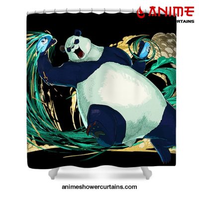 Jjks Panda Shower Curtain W59 X H71 / Black