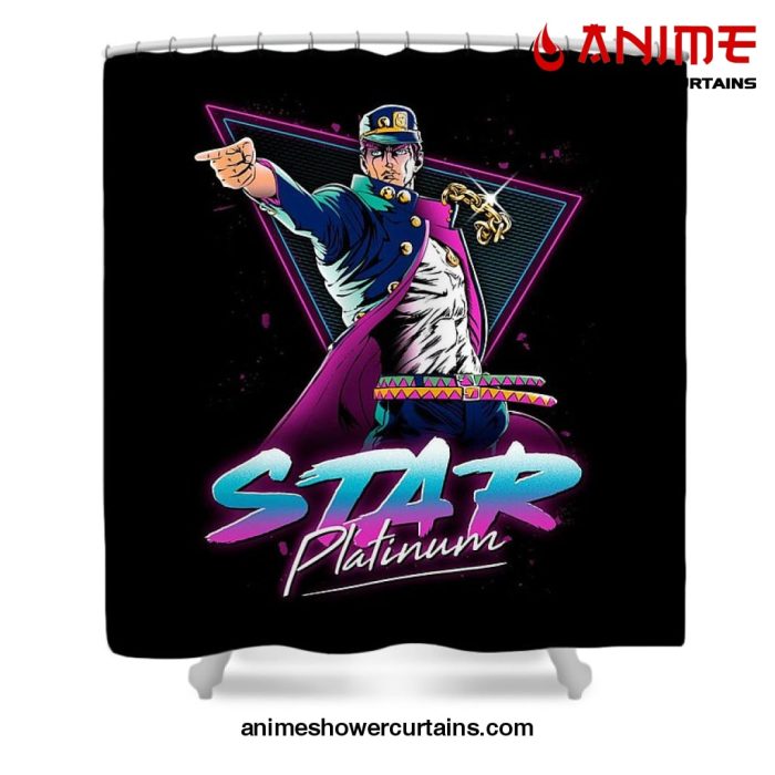 Jojo Bizarre Star Platinum Shower Curtain W59 X H71 / Black