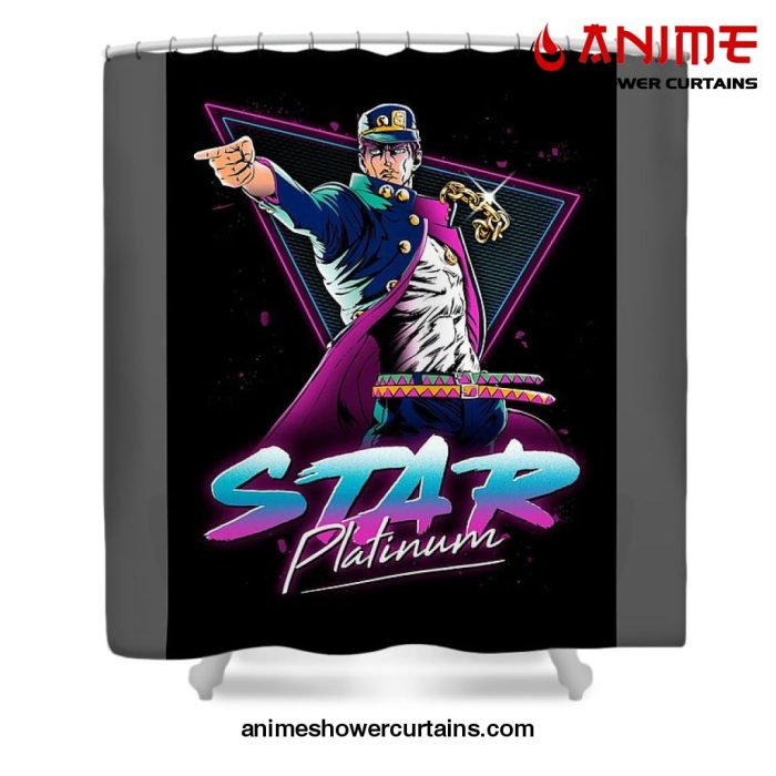 Jojo Bizarre Star Platinum Shower Curtain W59 X H71 / Gray