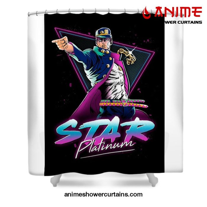 Jojo Bizarre Star Platinum Shower Curtain W59 X H71 / White