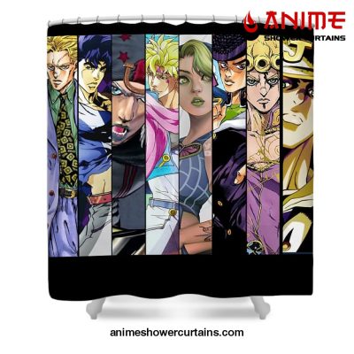 Jojos Bizarre Adventure Cast Shower Curtain W59 X H71 / Black