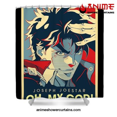 Joseph Joestar Oh My God Shower Curtain W59 X H71 / Black