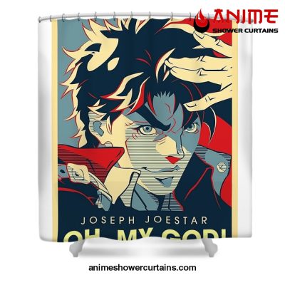 Joseph Joestar Oh My God Shower Curtain W59 X H71 / White