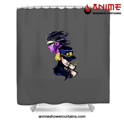 Jotaro Kujo And Star Platinum Shower Curtain W59 X H71 / Gray