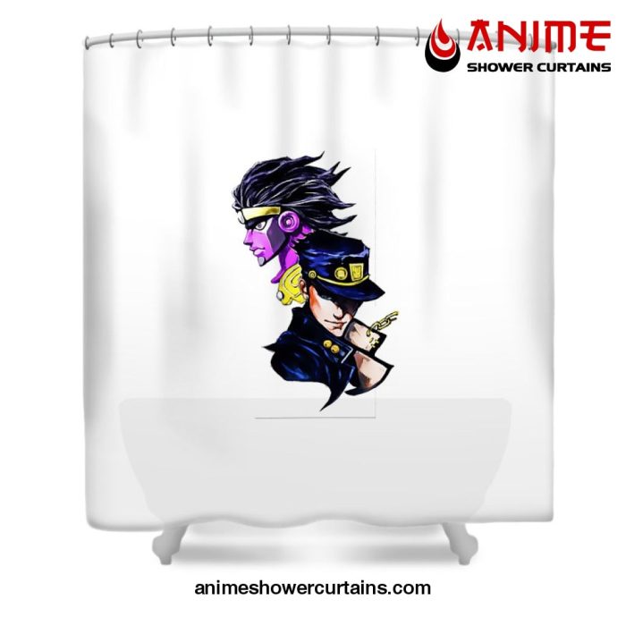 Jotaro Kujo And Star Platinum Shower Curtain W59 X H71 / White