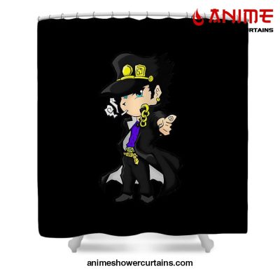 Jotaro Kujo Chibi Shower Curtain W59 X H71 / Black