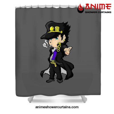 Jotaro Kujo Chibi Shower Curtain W59 X H71 / Gray