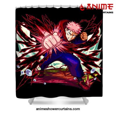 Jujutsu High Yuji Itadori Shower Curtain W59 X H71 / Black