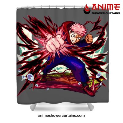 Jujutsu High Yuji Itadori Shower Curtain W59 X H71 / Gray