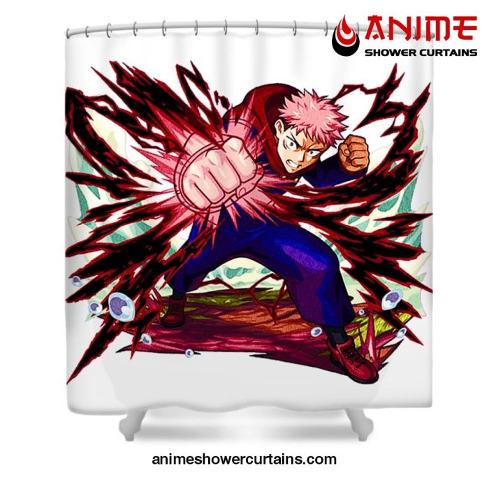 Jujutsu High Yuji Itadori Shower Curtain W59 X H71 / White