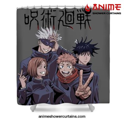 Jujutsu Kaisen Characters Kawaii Shower Curtain W59 X H71 / Gray