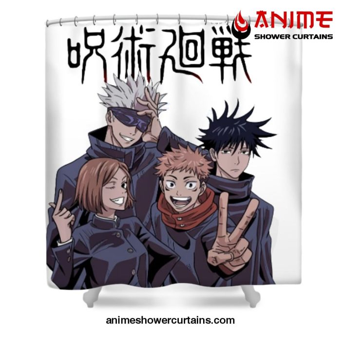 Jujutsu Kaisen Characters Kawaii Shower Curtain W59 X H71 / White