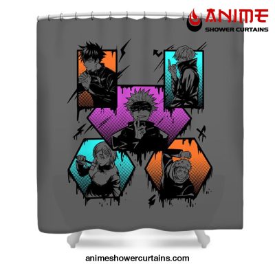 Jujutsu Kaisen Cool Stars Shower Curtain W59 X H71 / Gray