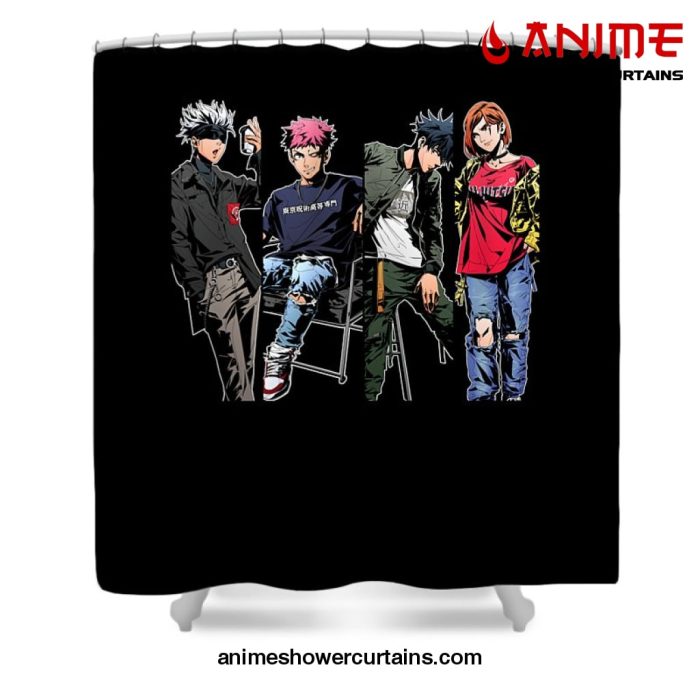 Jujutsu Kaisen Hippie Shower Curtain W59 X H71 / Black