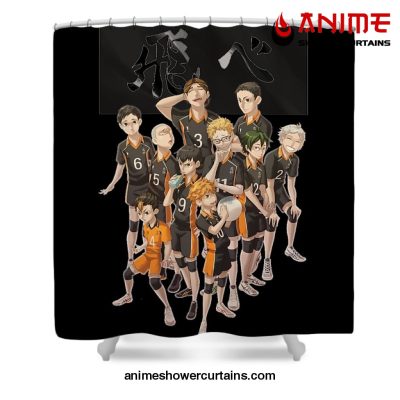 Karasuno Shower Curtain W59 X H71 / Black