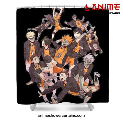 Karasuno Team Haikyuu Shower Curtain W59 X H71 / Black