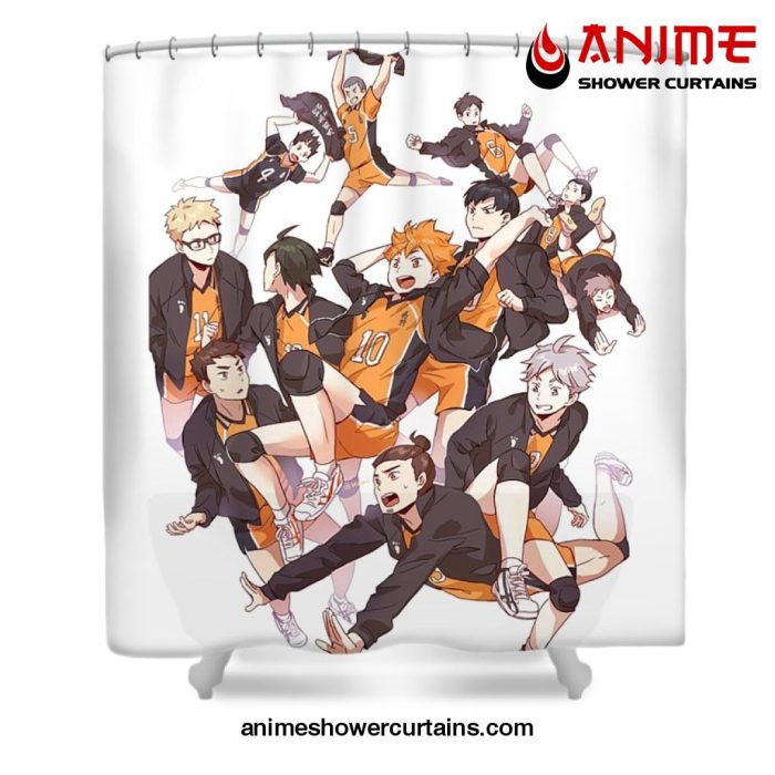 Karasuno Team Haikyuu Shower Curtain W59 X H71 / White