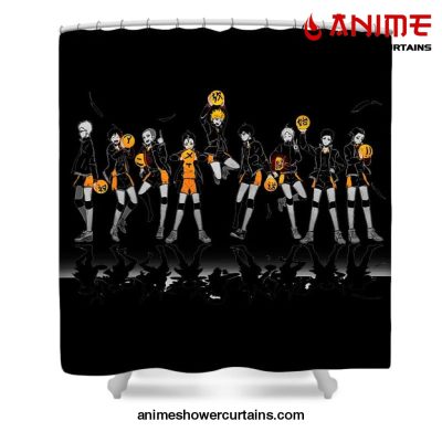 Karasuno Team Shower Curtain W59 X H71 / Black