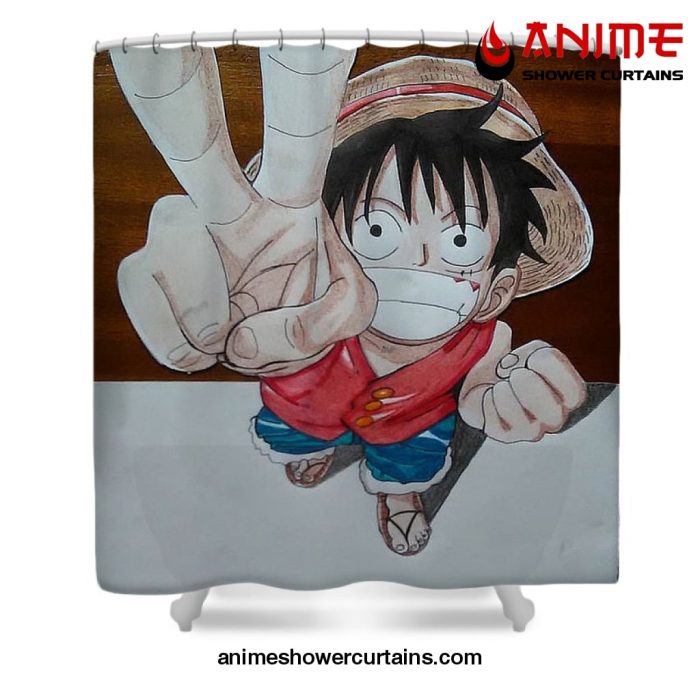 Kawaii Monkey D. Luffy Shower Curtain