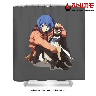 Kawaii Rei Ayanami Shower Curtain W59 X H71 / Gray