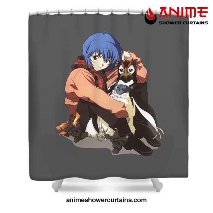 Kawaii Rei Ayanami Shower Curtain W59 X H71 / Gray