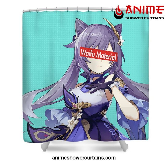 Keqing Genshin Impact Waifu Material Shower Curtain