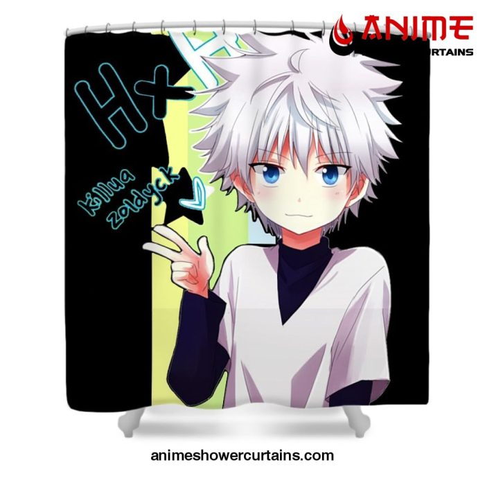 Killua Zoldyck Cute Shower Curtain W59 X H71 / Black