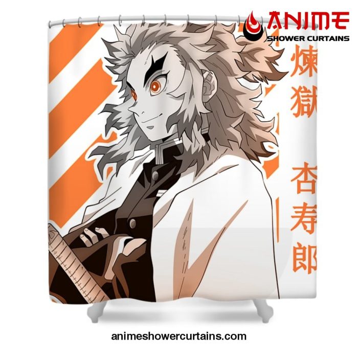 Kyojuro Rengoku Kimetsu No Yaiba Shower Curtain W59 X H71 / White