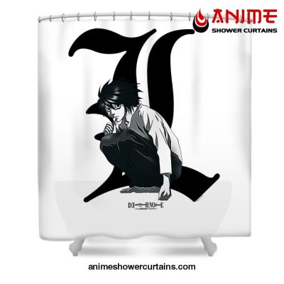 L Lawliet Death Note Shower Curtain W59 X H71 / White