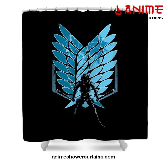 Levi Ackerman Shower Curtain W59 X H71 / Black