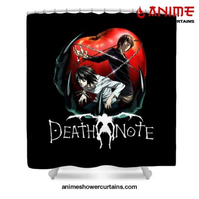 Light Yagami And L Shower Curtain W59 X H71 / Black