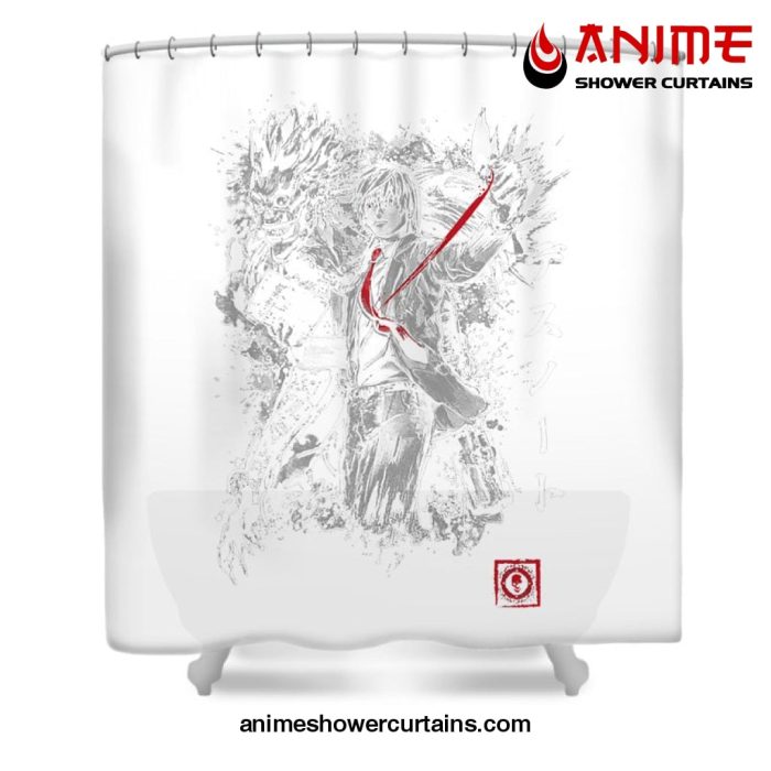 Light Yagami Ryuk Shower Curtain W59 X H71 / White