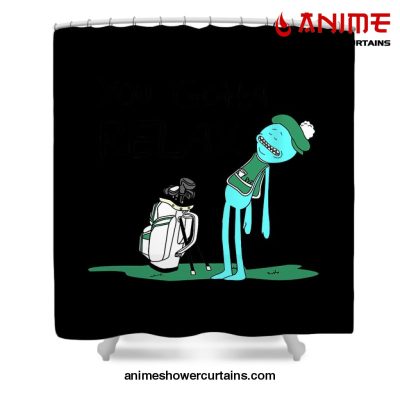 Mr Meeseeks Quote Shower Curtain W59 X H71 / Black