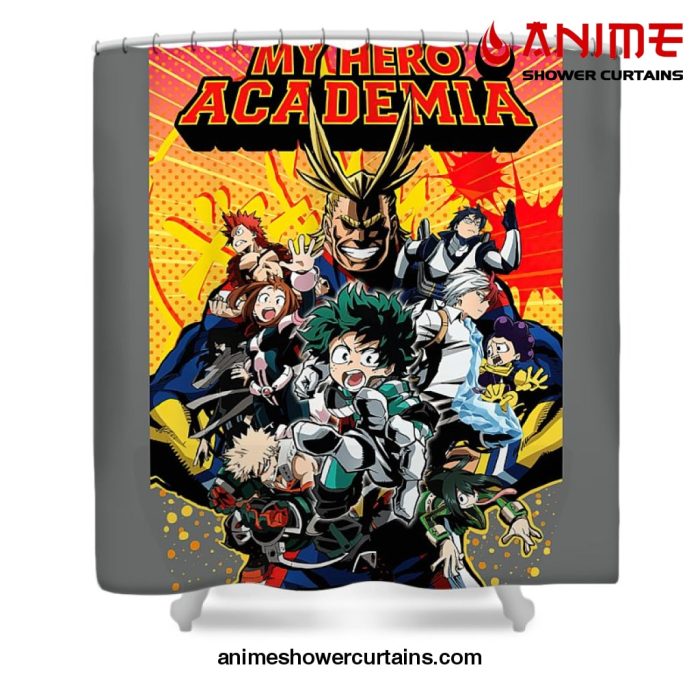 My Hero Academia Characters Shower Curtain W59 X H71 / Gray