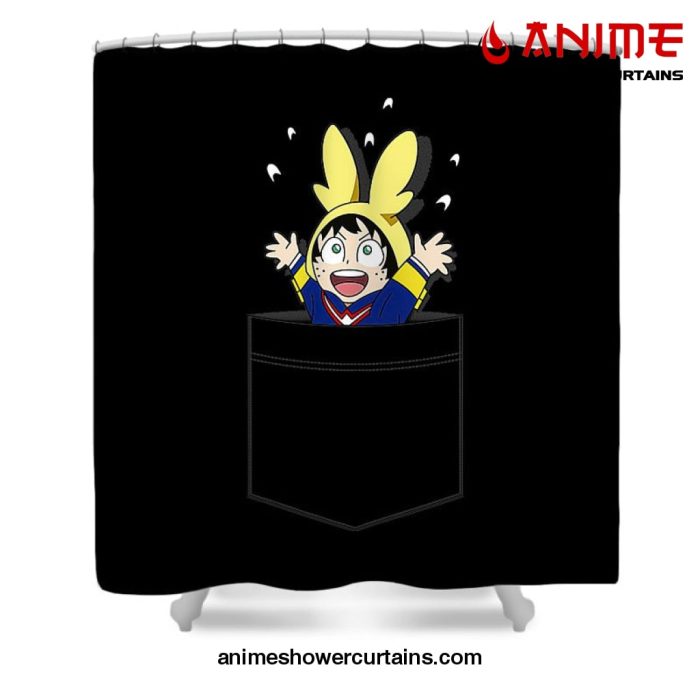 My Hero Academia Izuku In Pocket Shower Curtain W59 X H71 / Black