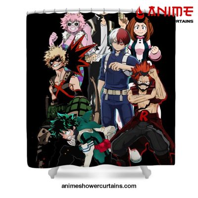 My Hero Academia Zipped Shower Curtain W59 X H71 / Black