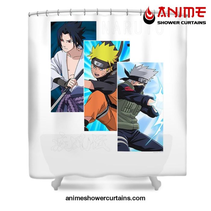 Naruto Sasuke Kakashi Shower Curtain W59 X H71 / White