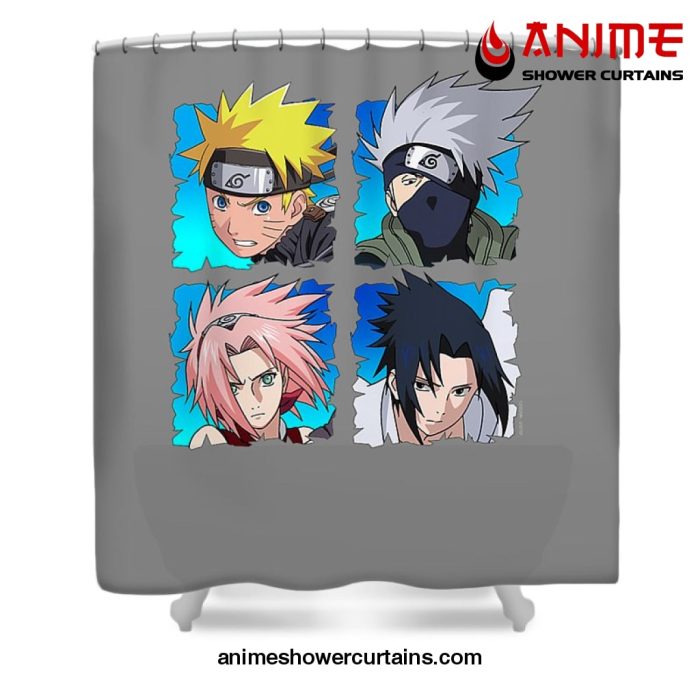 Naruto Team 7 Shower Curtain W59 X H71 / Gray