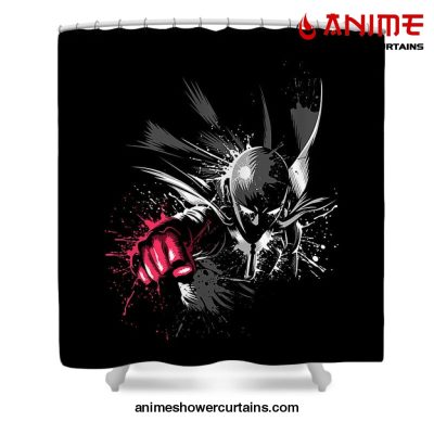 One Punch Man Anime Shower Curtain W59 X H71 / Black