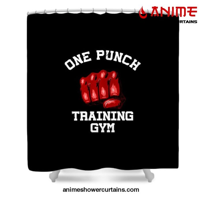 One Punch Man Gym Shower Curtain W59 X H71 / Black